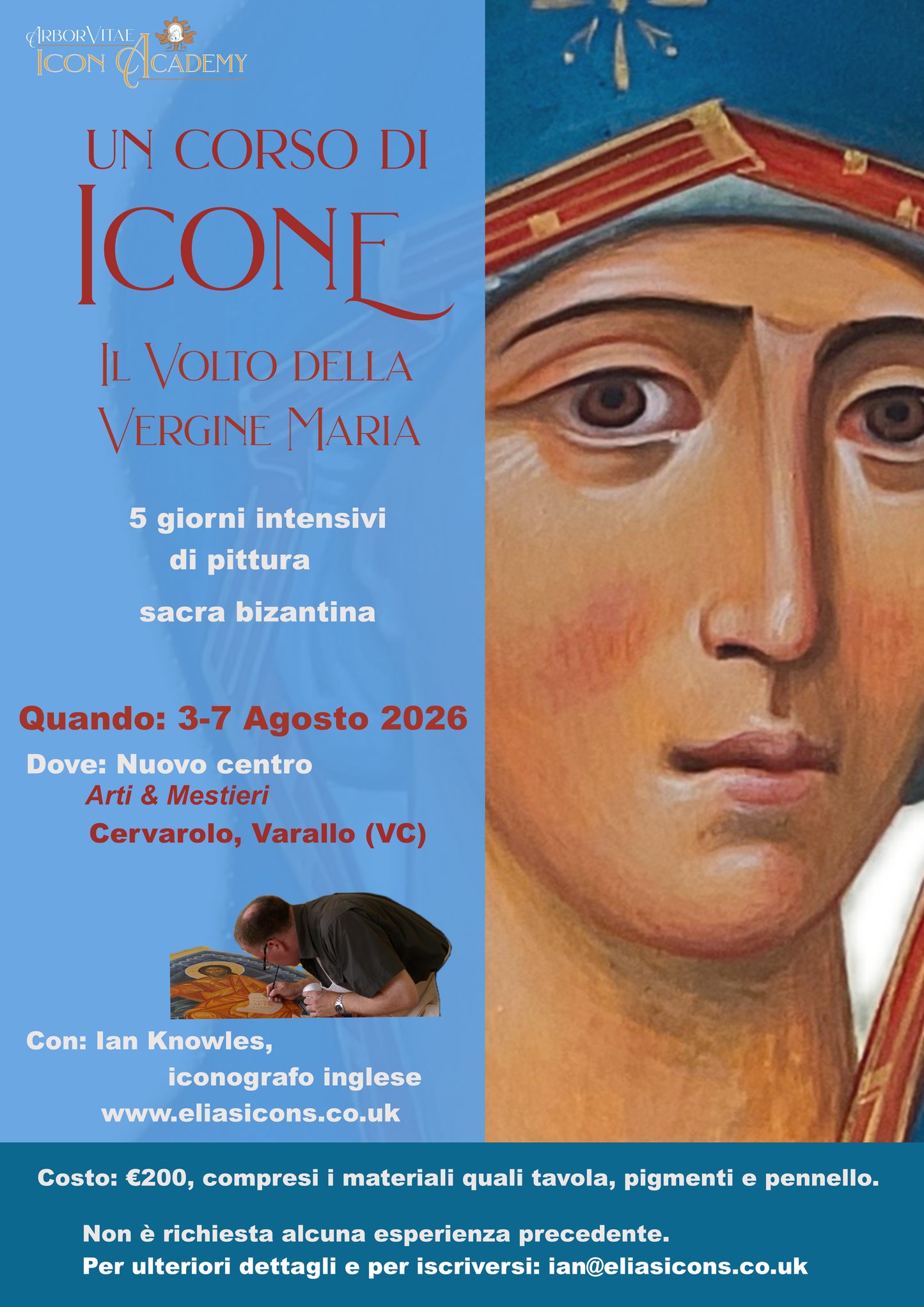 In Person Icon Painting Course: The Face of the Madonna
